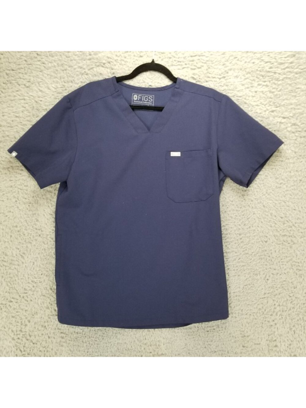 Figs Shirt Womens Medium Blue Short Sleeve V Neck One Pocket Scrub Top